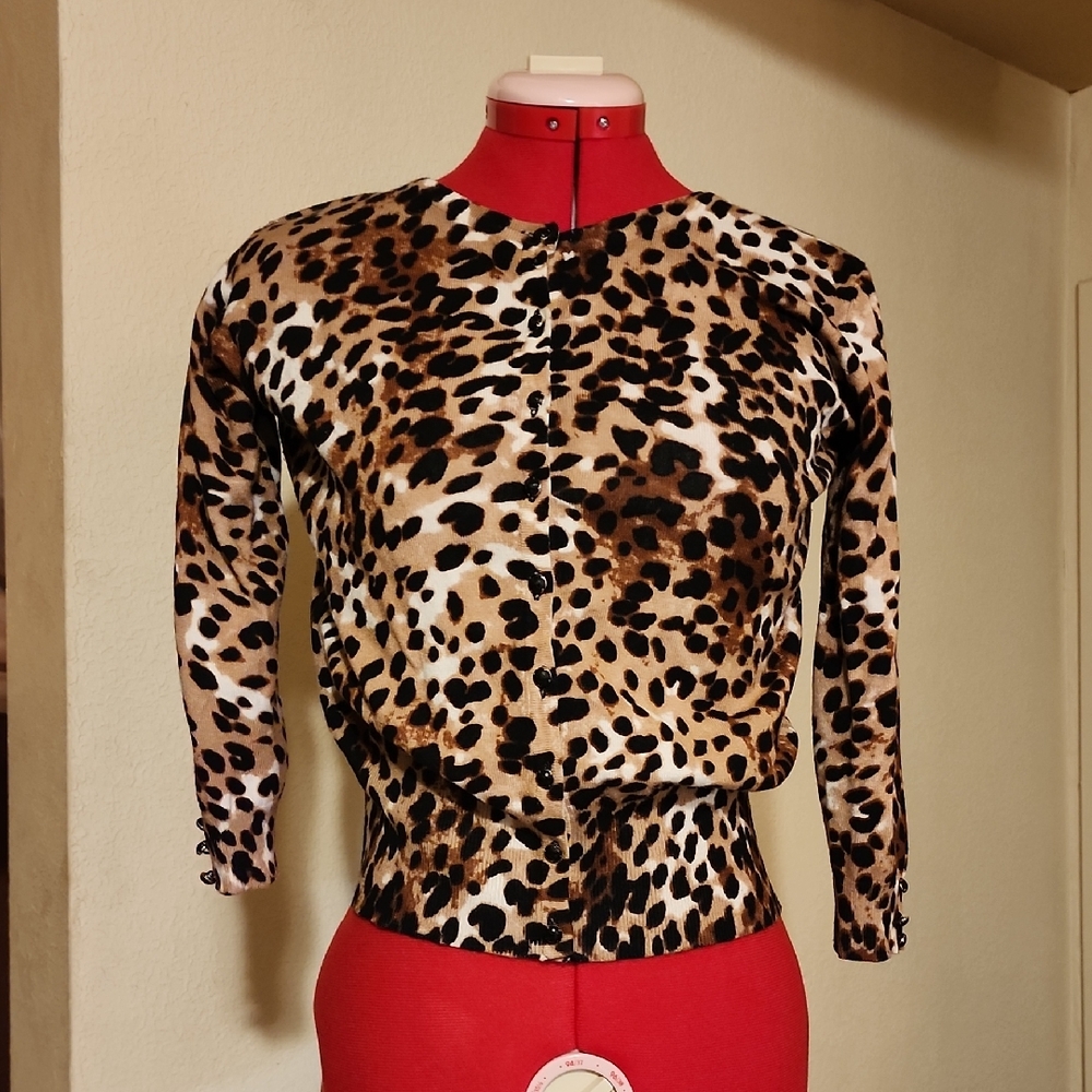 Grace Petite Leopard Print Cardigan Top